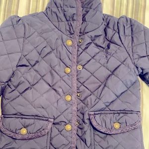 Princess Toddler warmth with Ralph Lauren quilted jacket trimmed in corduroy.